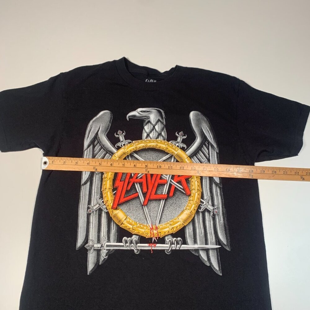 Slayer Band T Shirt Medium Black Graphic Metal Rock Tee Eagle Logo Licensed - Picture 5 of 8